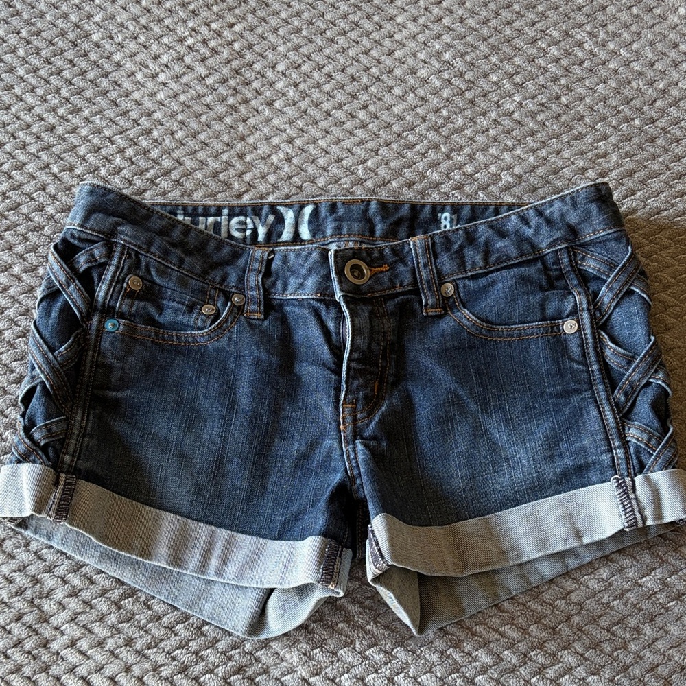 Hurley Women's Dark Blue Jean Shorts
